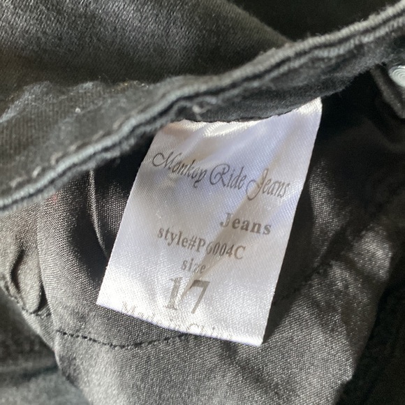 Monkey ride black jeans plus size juniors 17 - Picture 5 of 5